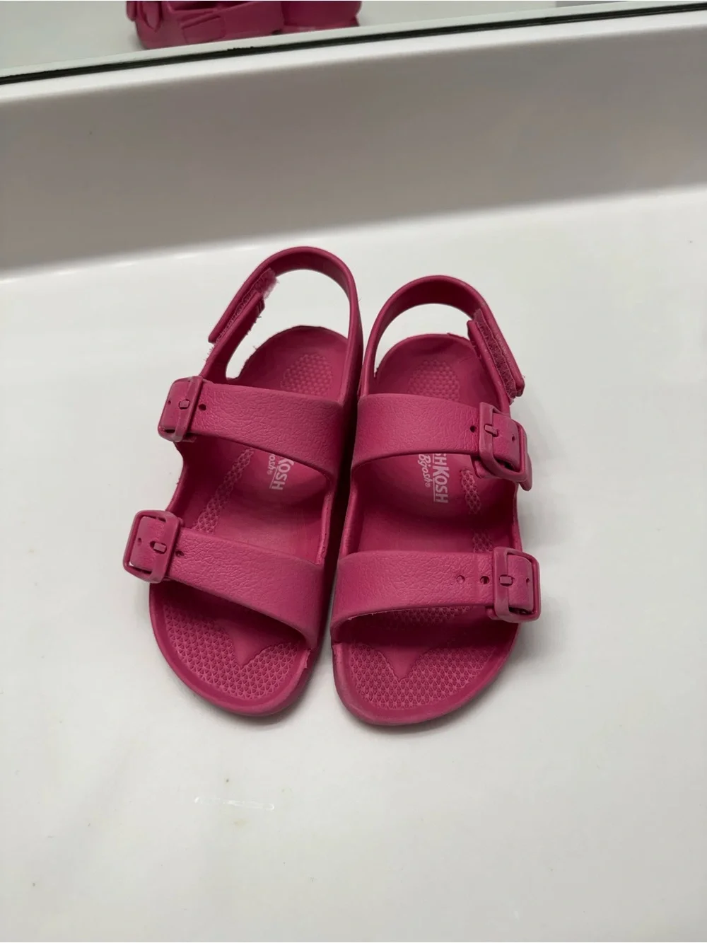 OshKosh B'gosh Girls' Bright Pink Double-Buckle Sandals